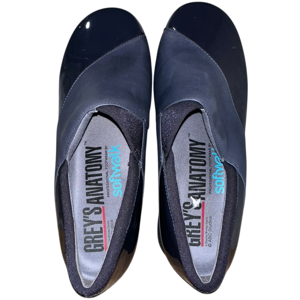 Greys Anatomy SoftWalk Womens 10 Blue Nursing Shoes‎ Slip On Comfort Work Clogs